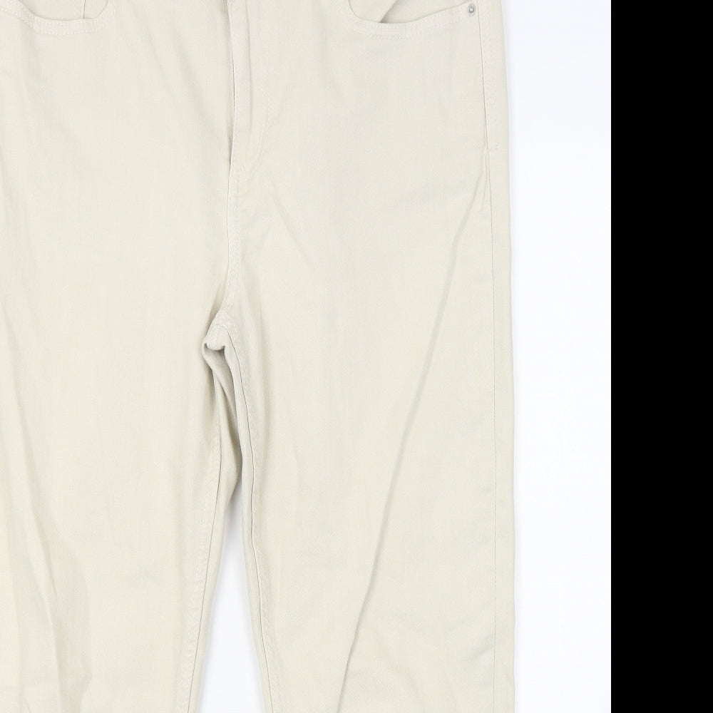 Marks and Spencer Womens Beige  Denim Straight Jeans Size 14 L24 in