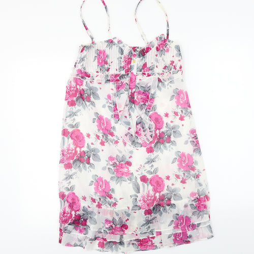 TSEGA  Womens White Floral  Basic Blouse Size S