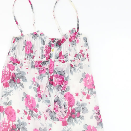 TSEGA  Womens White Floral  Basic Blouse Size S