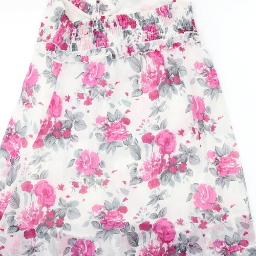 TSEGA  Womens White Floral  Basic Blouse Size S