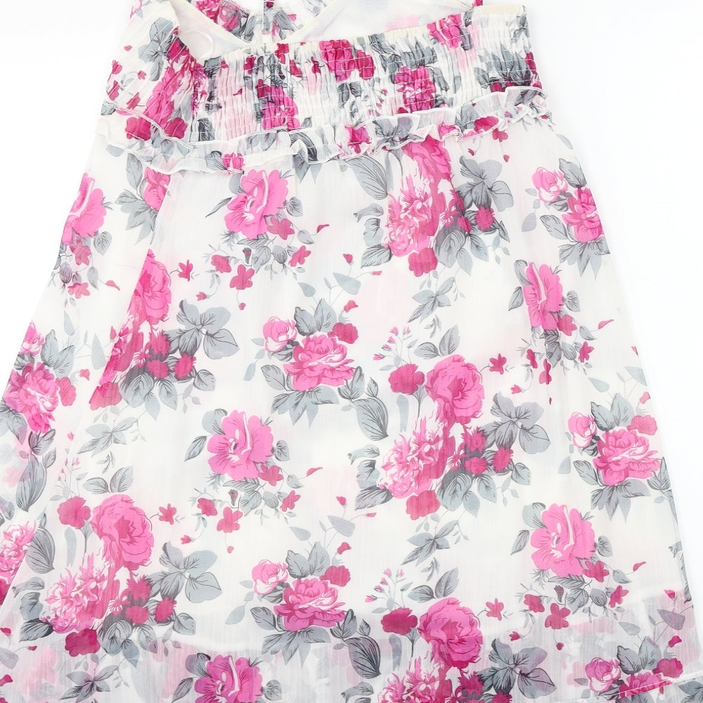 TSEGA  Womens White Floral  Basic Blouse Size S