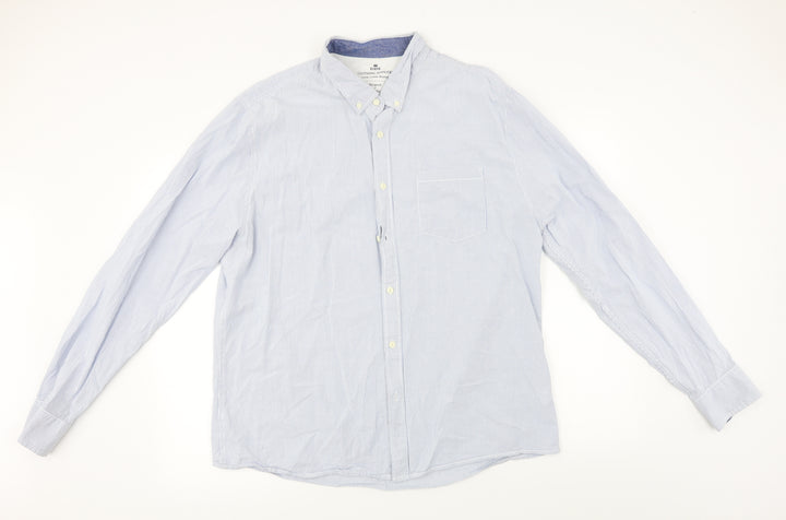 Easy Womens Blue Basic Button-Up Size XL