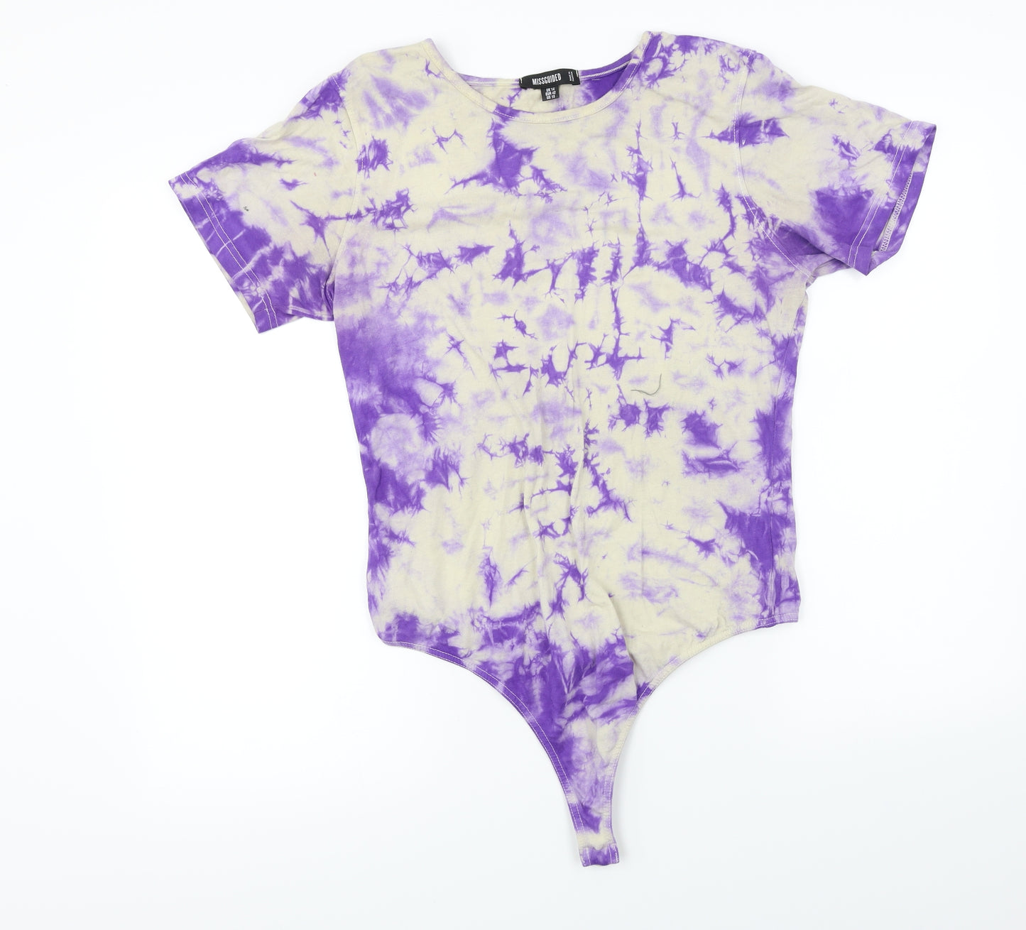 Missguided Womens Purple Tie Dye  Bodysuit One-Piece Size 14
