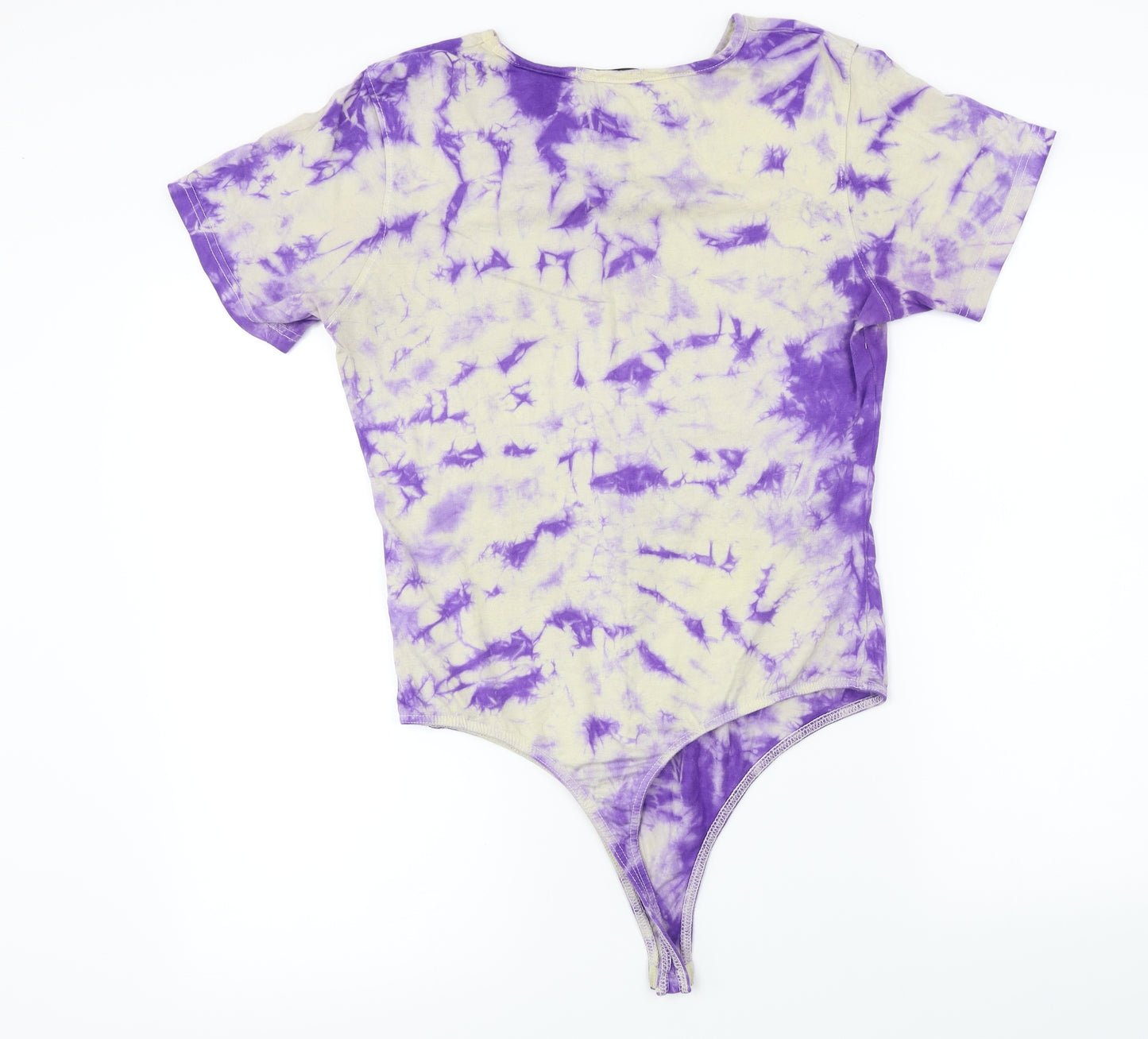 Missguided Womens Purple Tie Dye  Bodysuit One-Piece Size 14