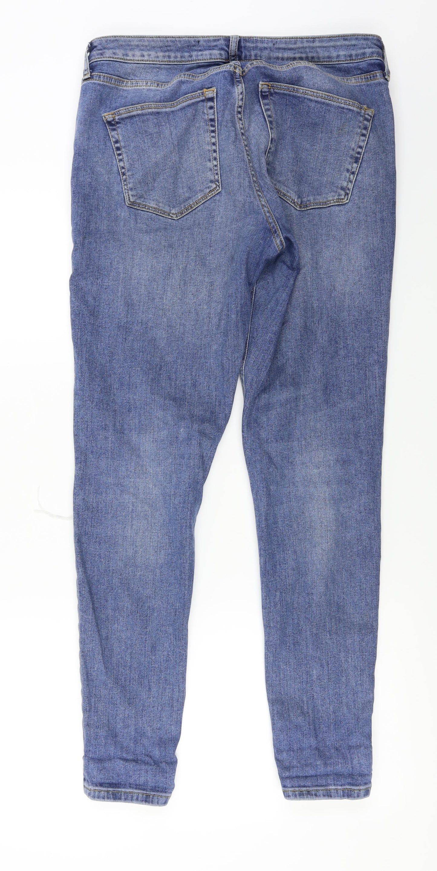 Denim & Co. Womens Blue Floral  Skinny Jeans Size 12 L26 in