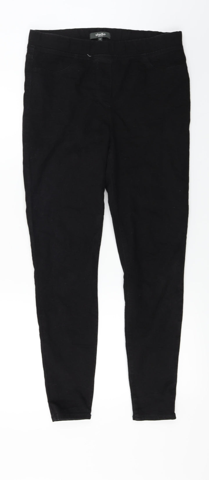 Studio Womens Black Trousers Size 10 L25 in