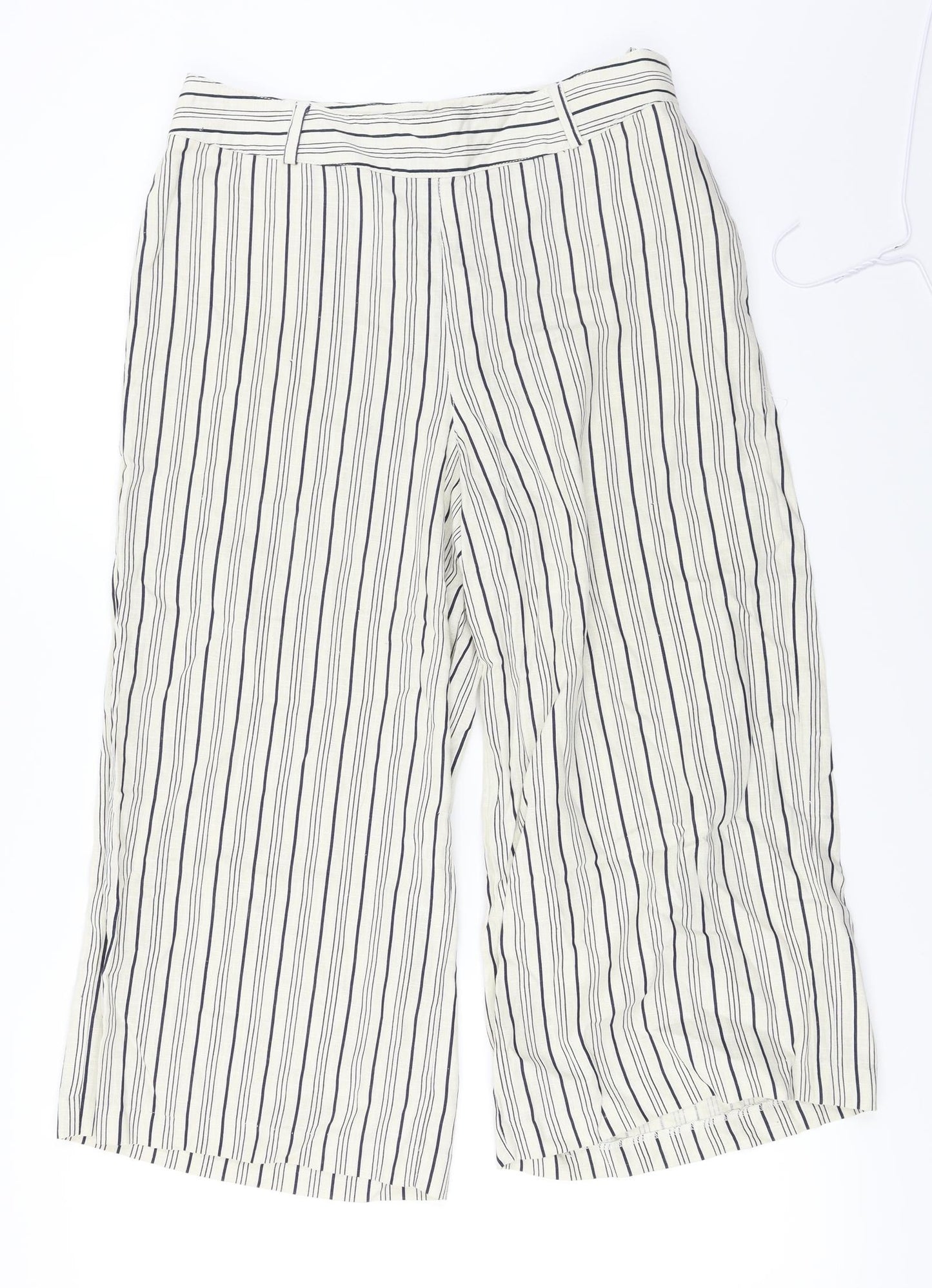 Atmosphere  Womens Ivory Striped  Trousers  Size 12 L21 in
