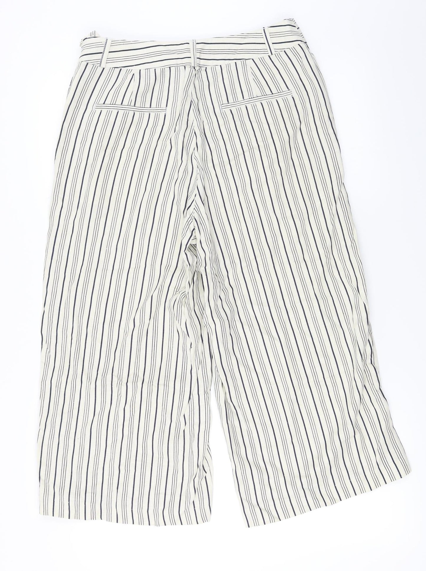 Atmosphere  Womens Ivory Striped  Trousers  Size 12 L21 in