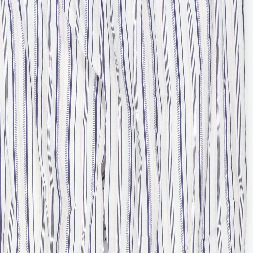 New Look  Womens White Striped  Trousers  Size 24 in L22 in