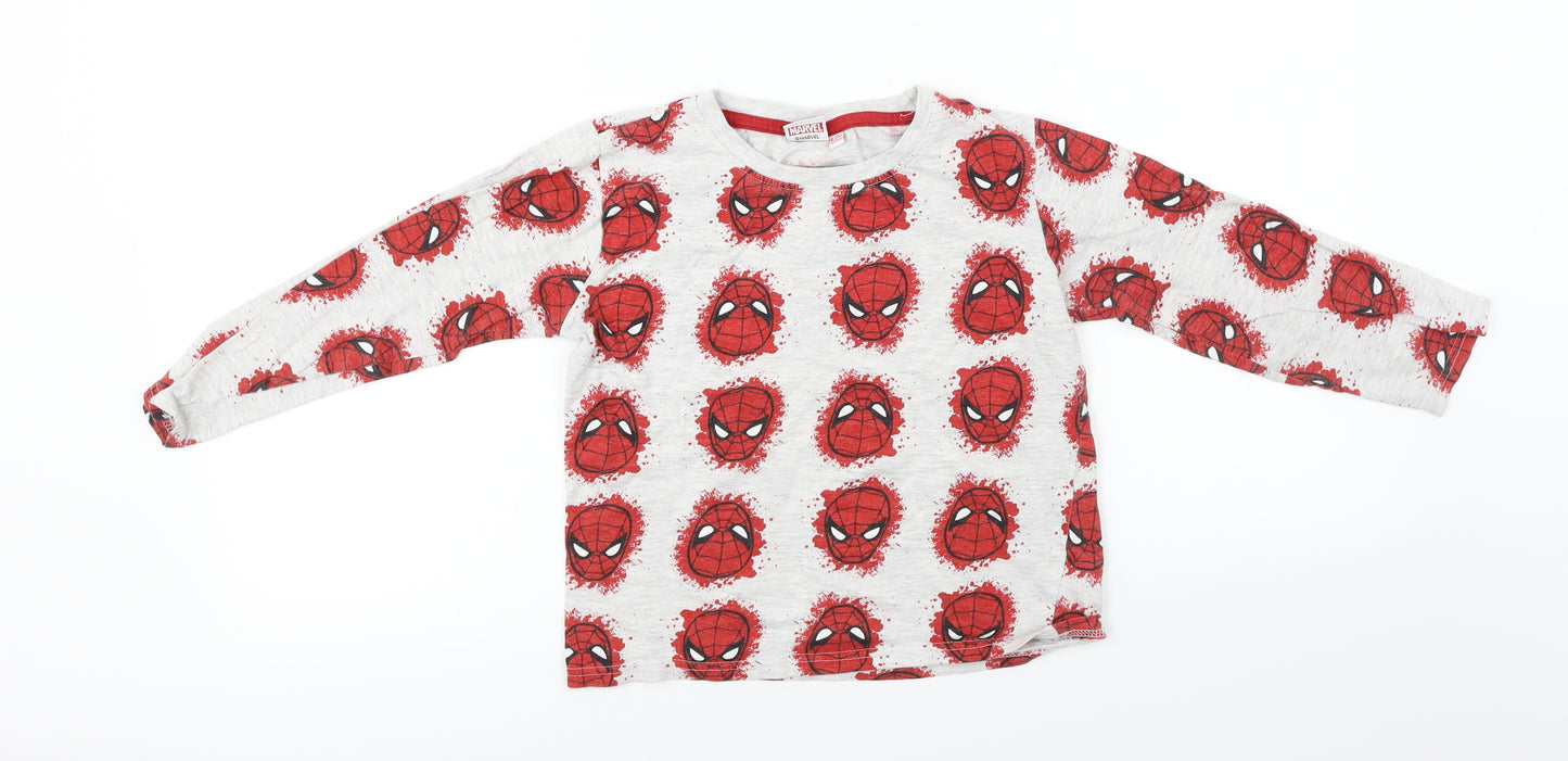 Marvel Boys Grey   Basic T-Shirt Size 6-7 Years  - Spiderman