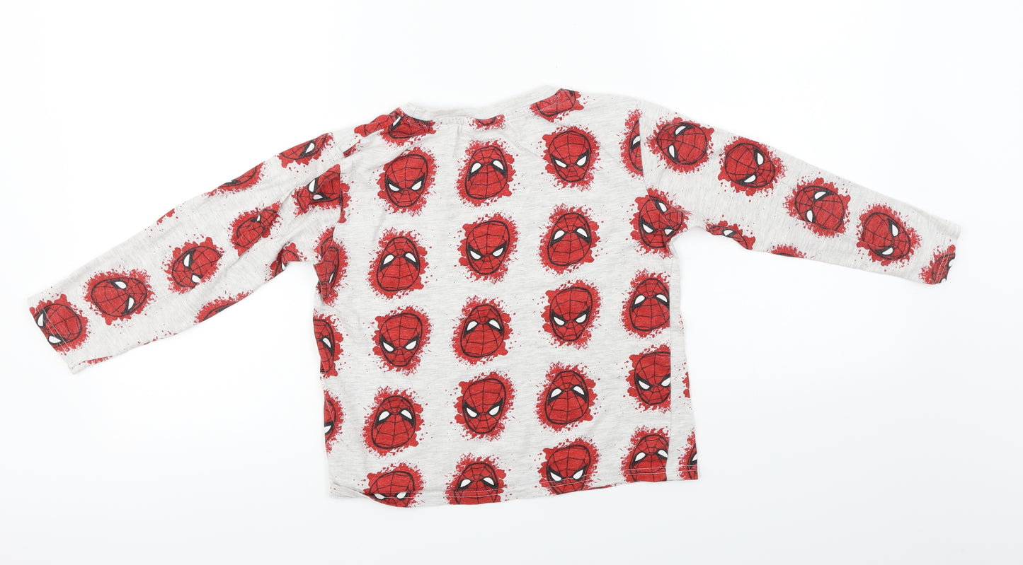 Marvel Boys Grey   Basic T-Shirt Size 6-7 Years  - Spiderman