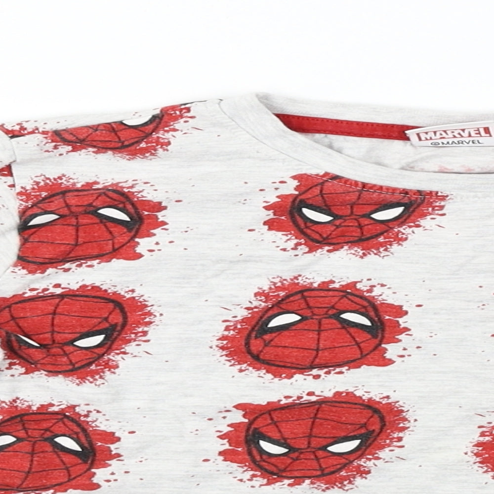 Marvel Boys Grey   Basic T-Shirt Size 6-7 Years  - Spiderman