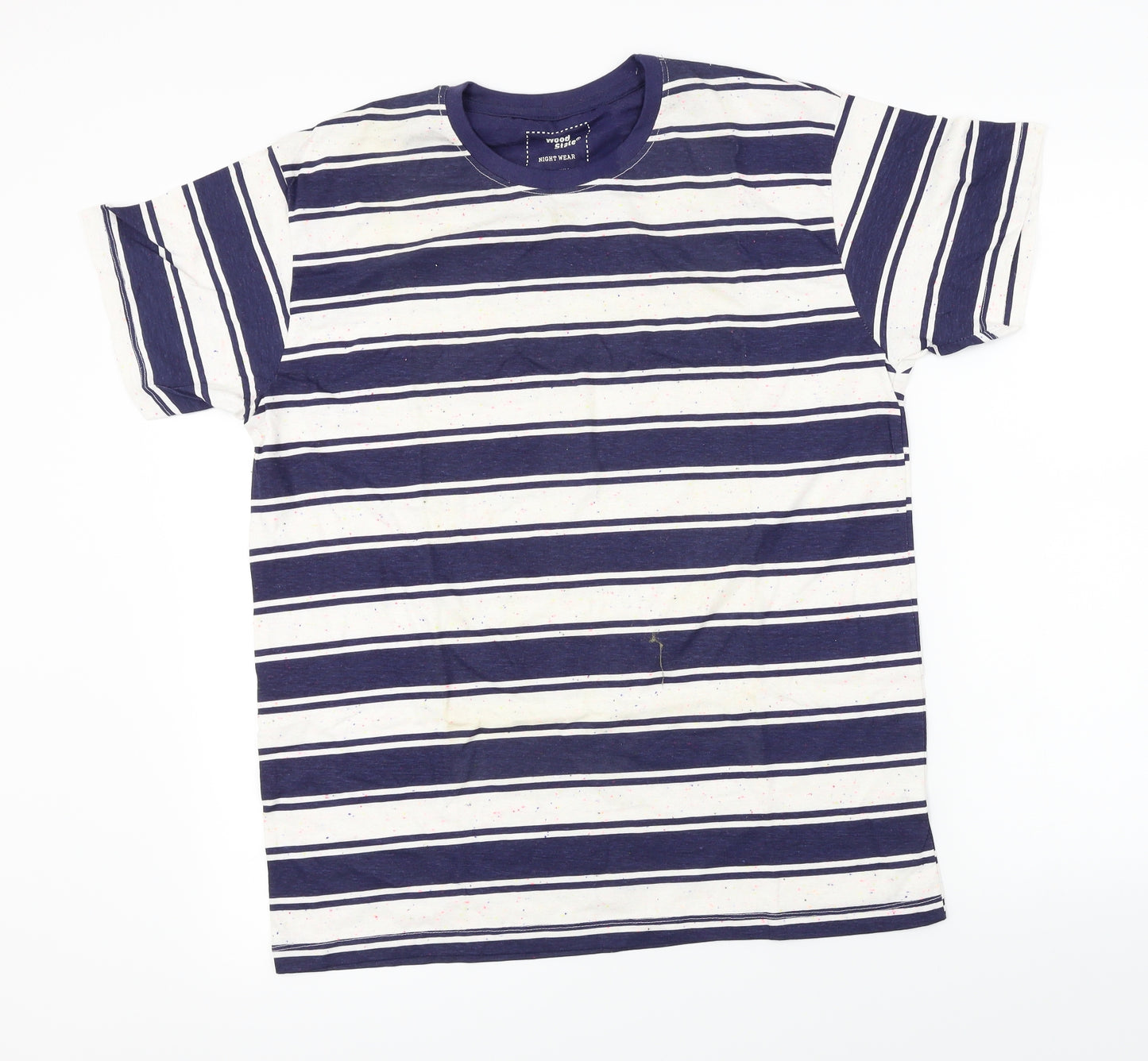 Cedar Wood State  Womens Blue Striped  Basic T-Shirt Size L