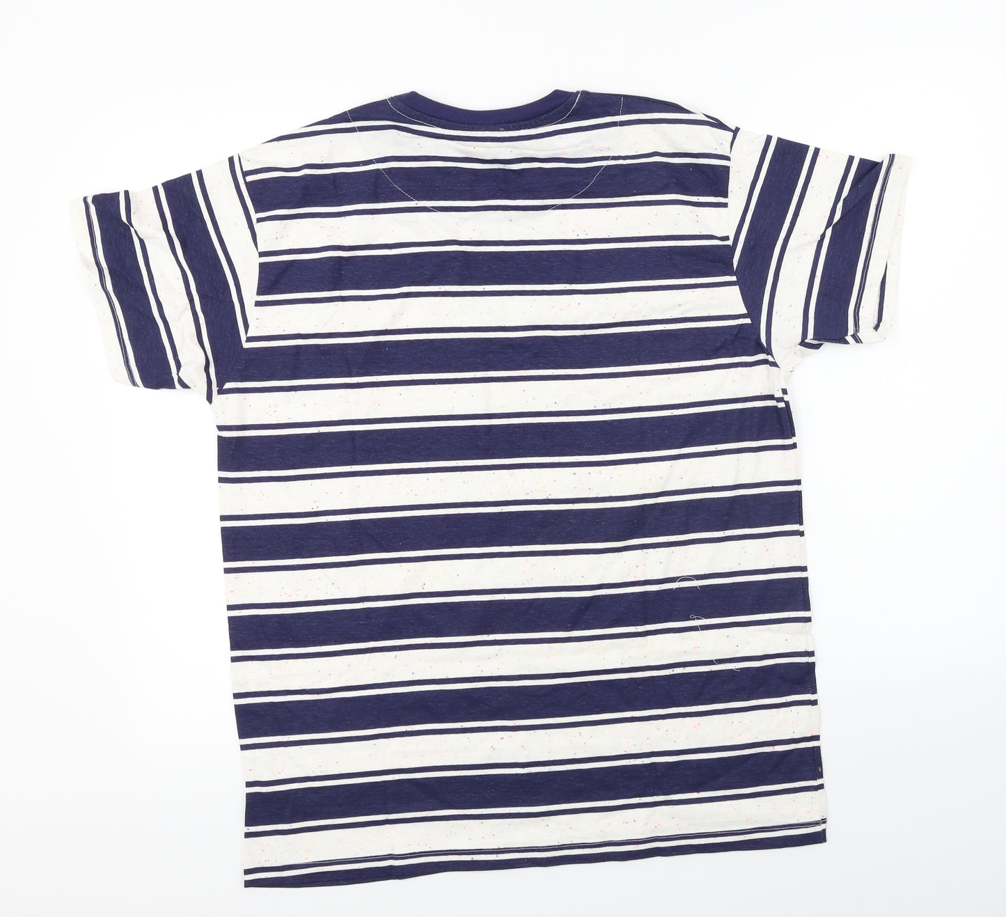 Cedar Wood State  Womens Blue Striped  Basic T-Shirt Size L