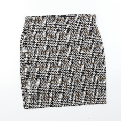 New Look  Womens Grey Check  Bandage Skirt Size 8