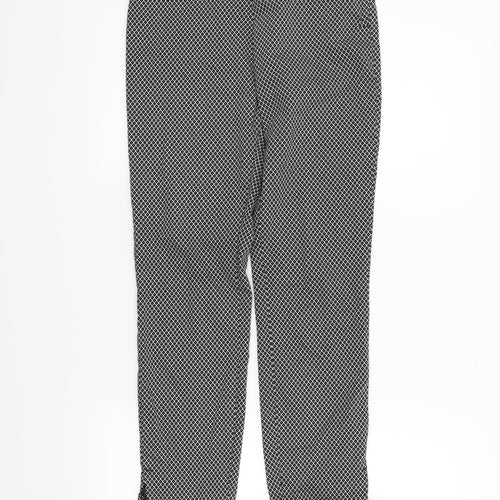 H&M Womens White Geometric  Trousers  Size 8 L23 in