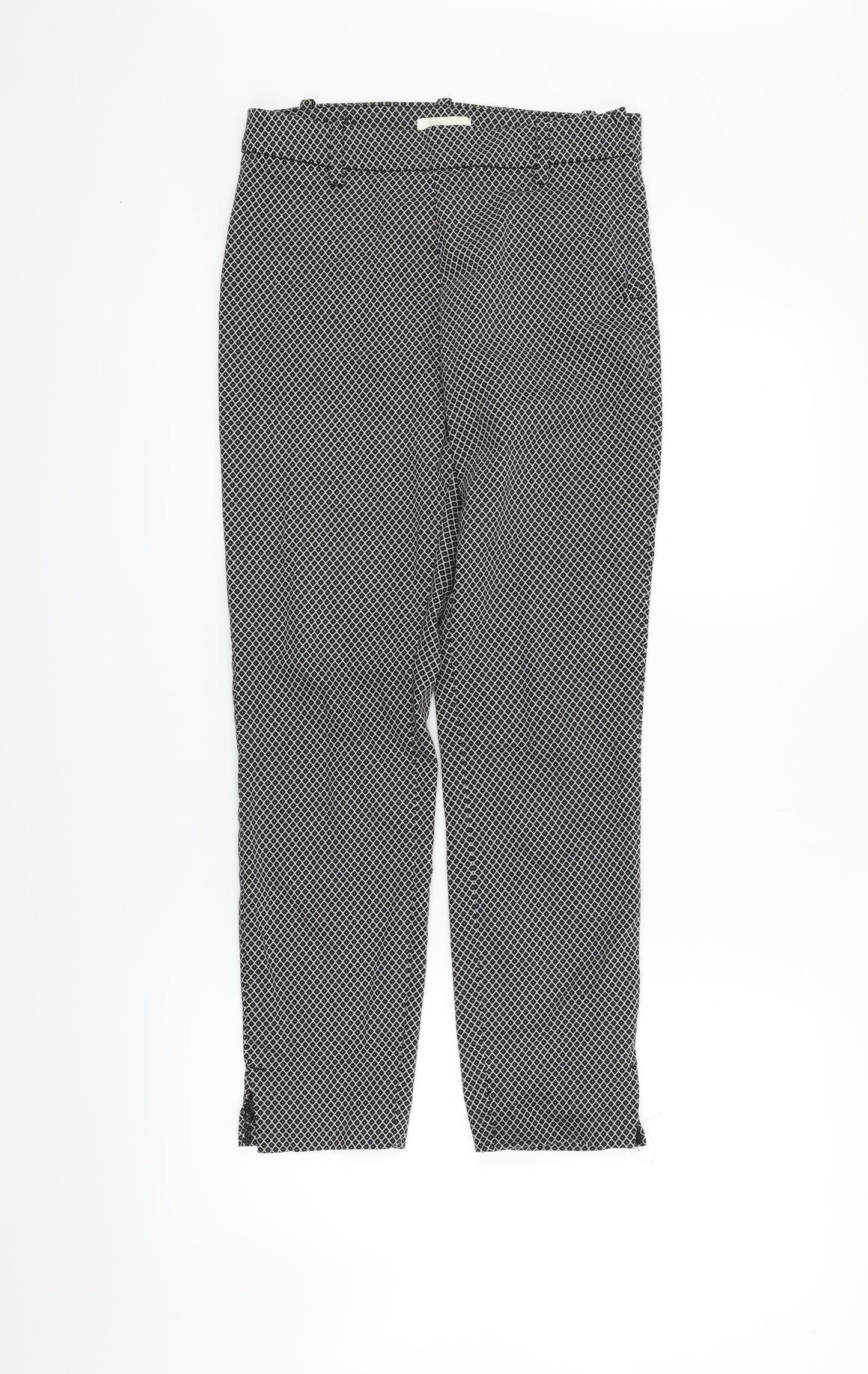 H&M Womens White Geometric  Trousers  Size 8 L23 in