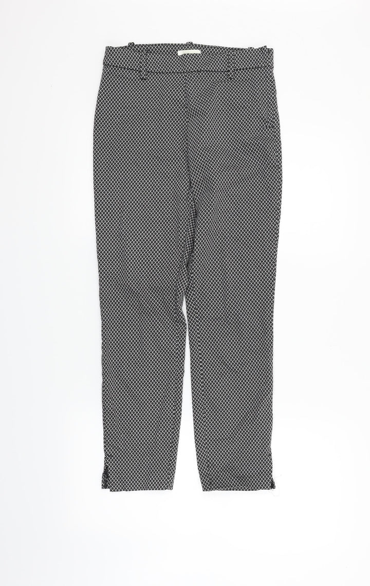 H&M Womens White Geometric  Trousers  Size 8 L23 in