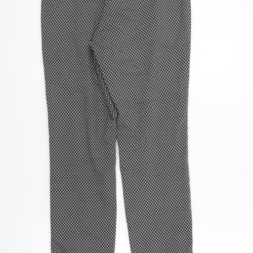 H&M Womens White Geometric  Trousers  Size 8 L23 in