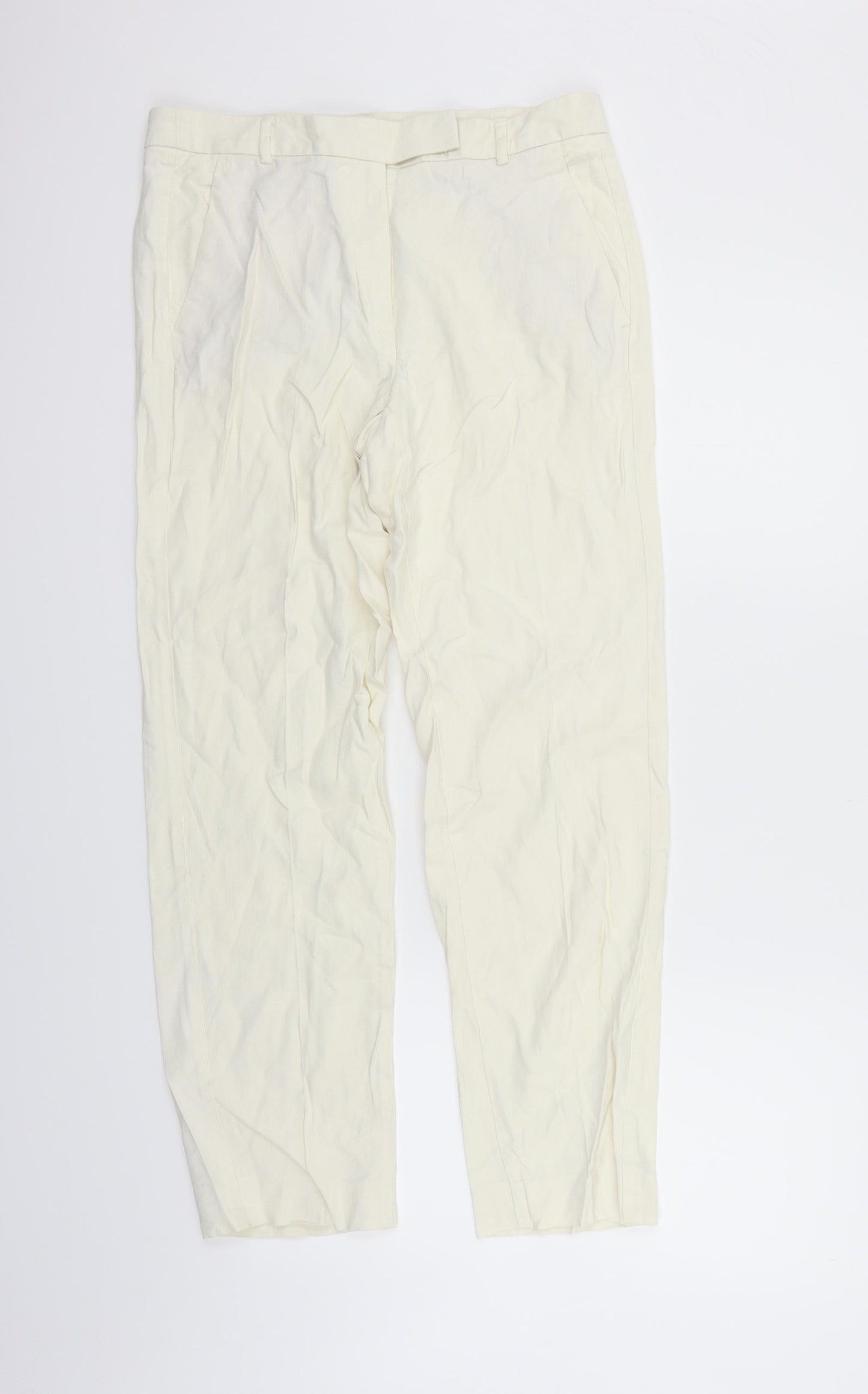 Marks and Spencer Womens White   Trousers  Size 10 L25 in