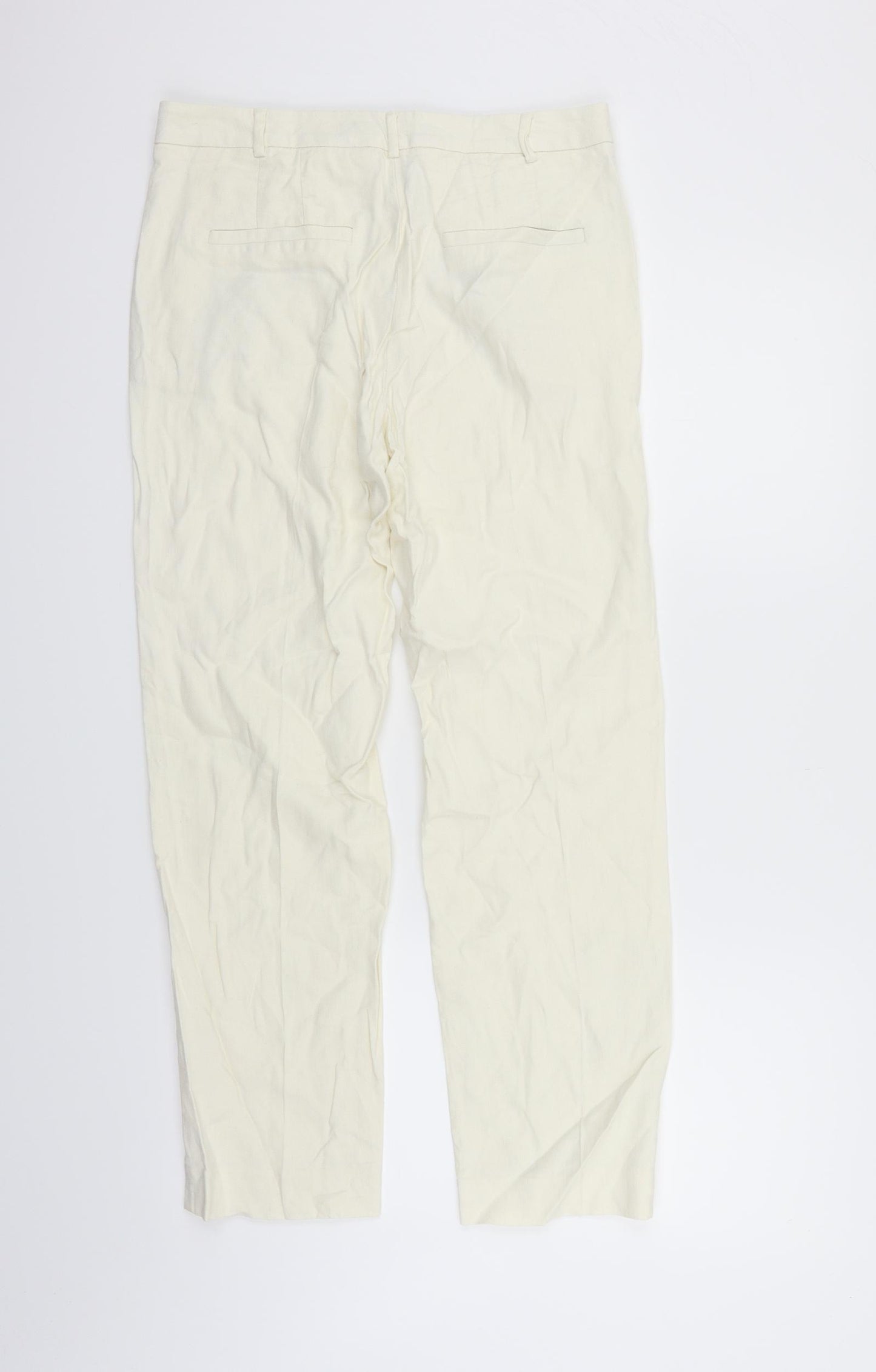 Marks and Spencer Womens White   Trousers  Size 10 L25 in