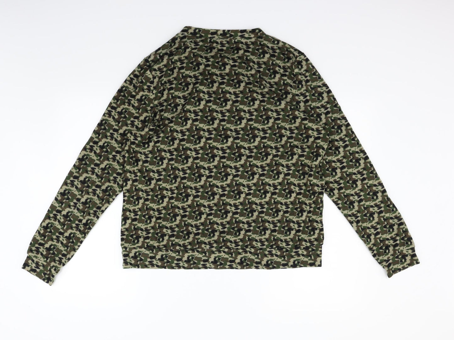 QED London Womens Green Geometric  Pullover Jumper Size L  - heart jewels