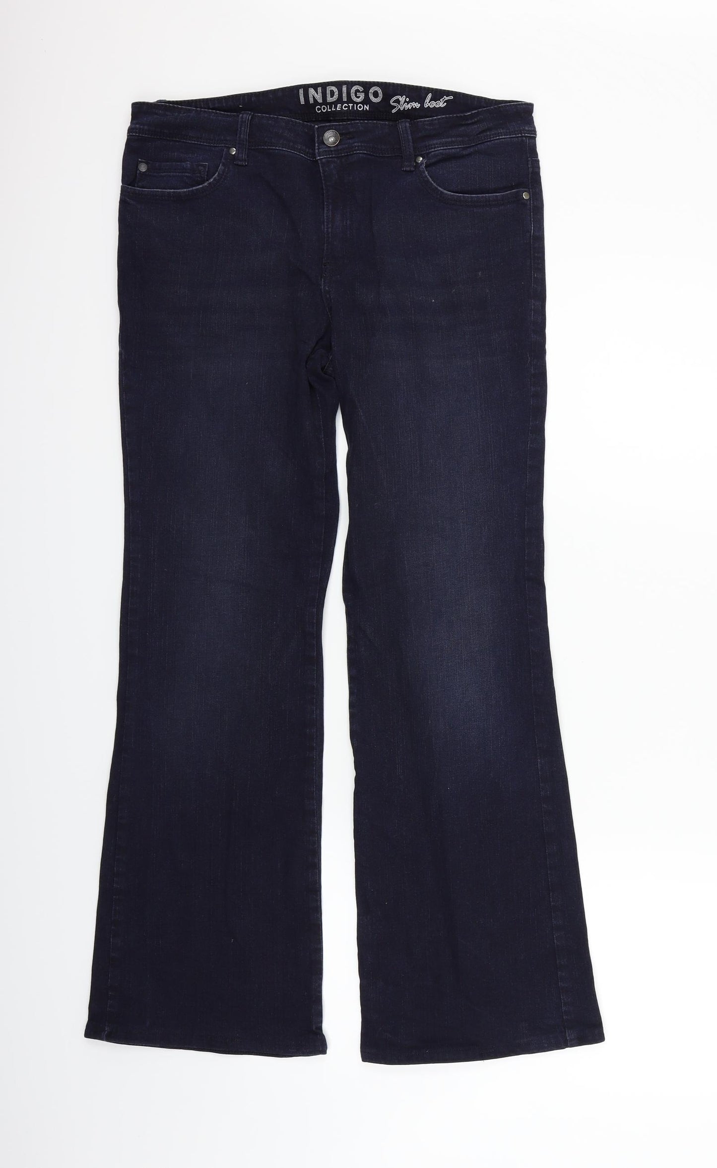 Marks and Spencer Womens Blue   Straight Jeans Size 12 L28 in