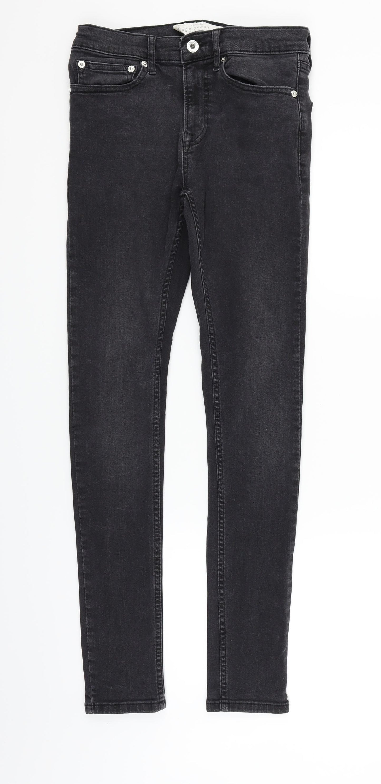 Topman Womens Black   Straight Jeans Size M L32 in