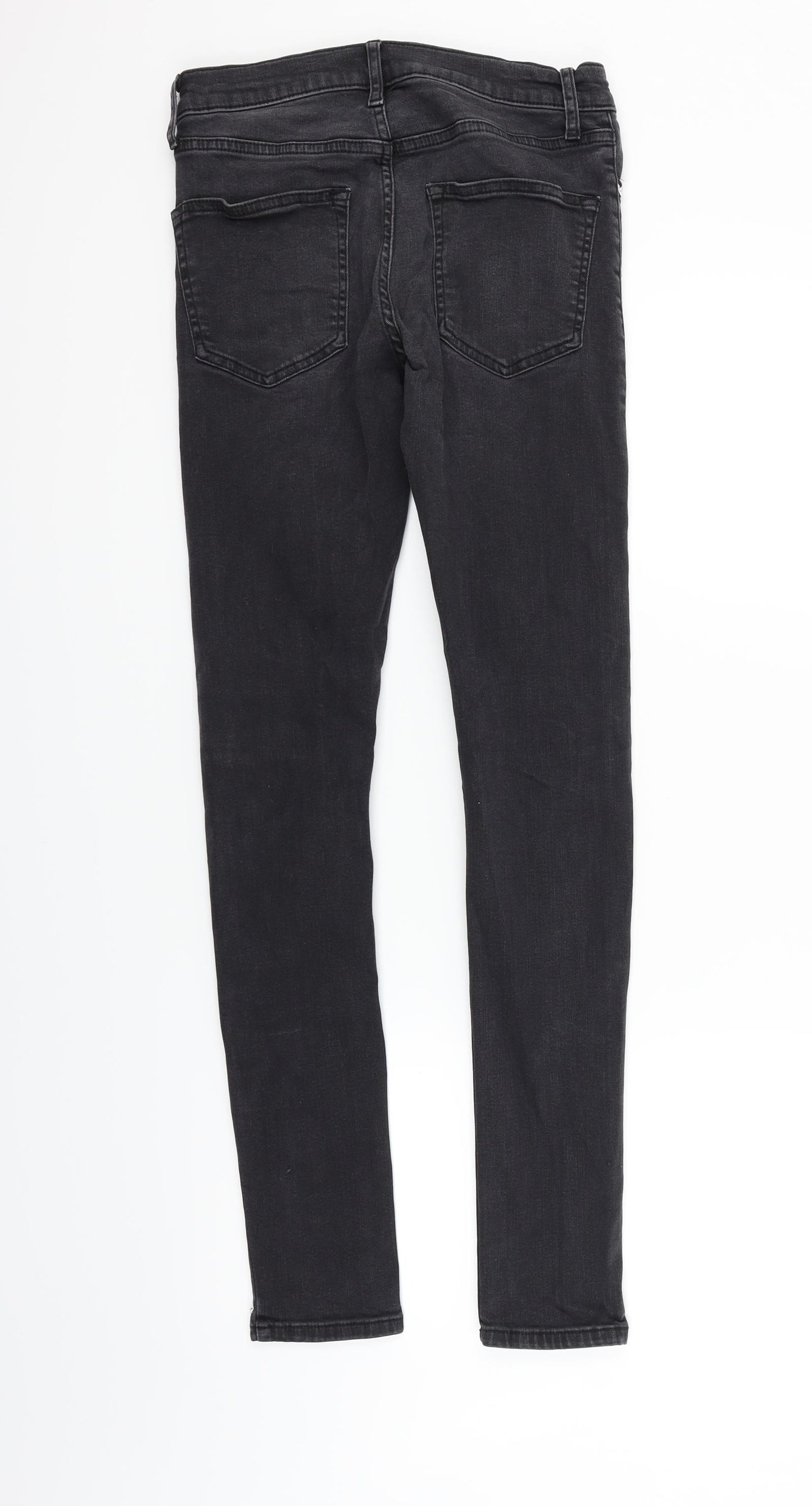 Topman Womens Black   Straight Jeans Size M L32 in