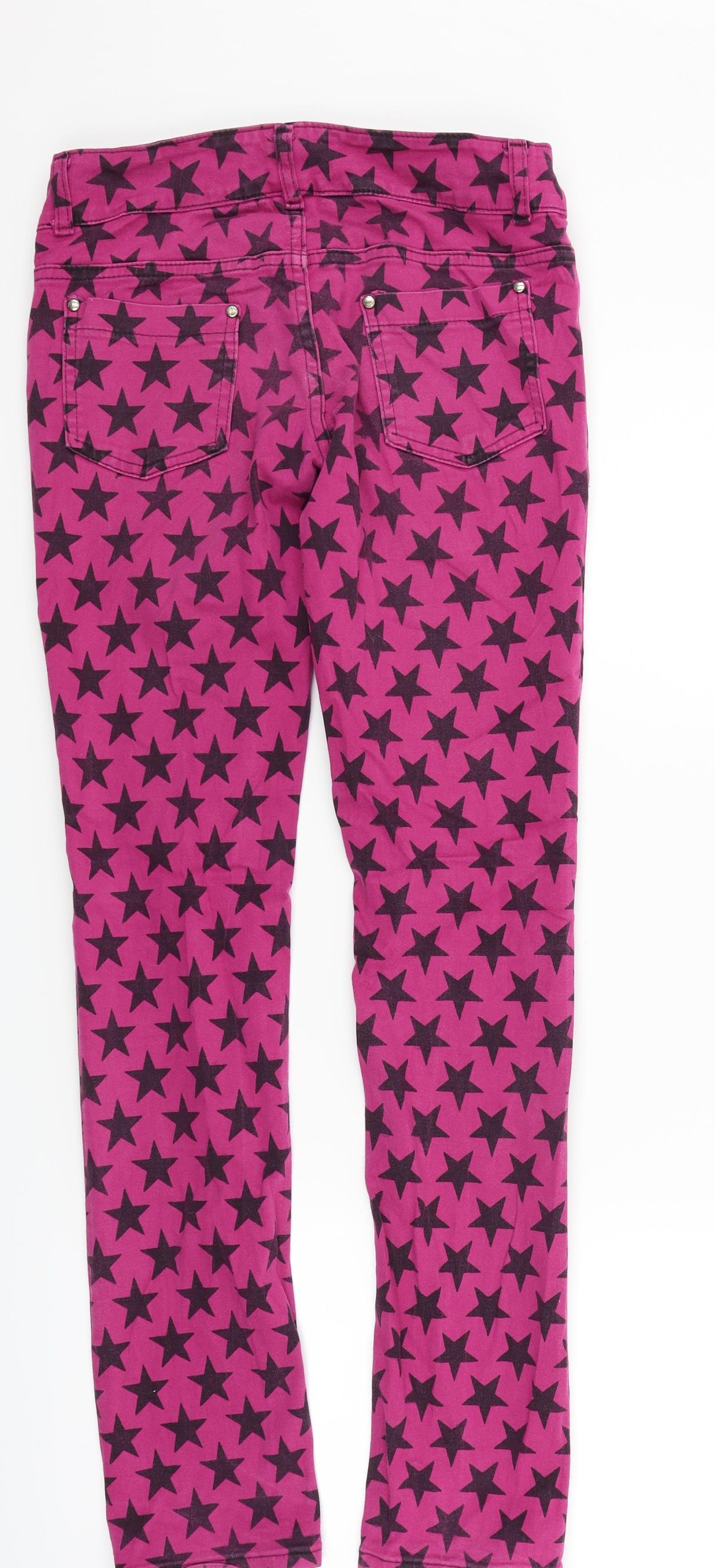 jist Womens Pink Geometric  Straight Jeans Size 10 L29 in - stars