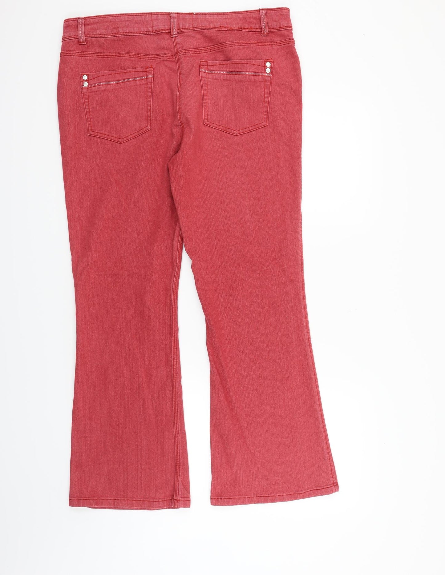 M&Co Womens Red   Trousers  Size 16 L28 in