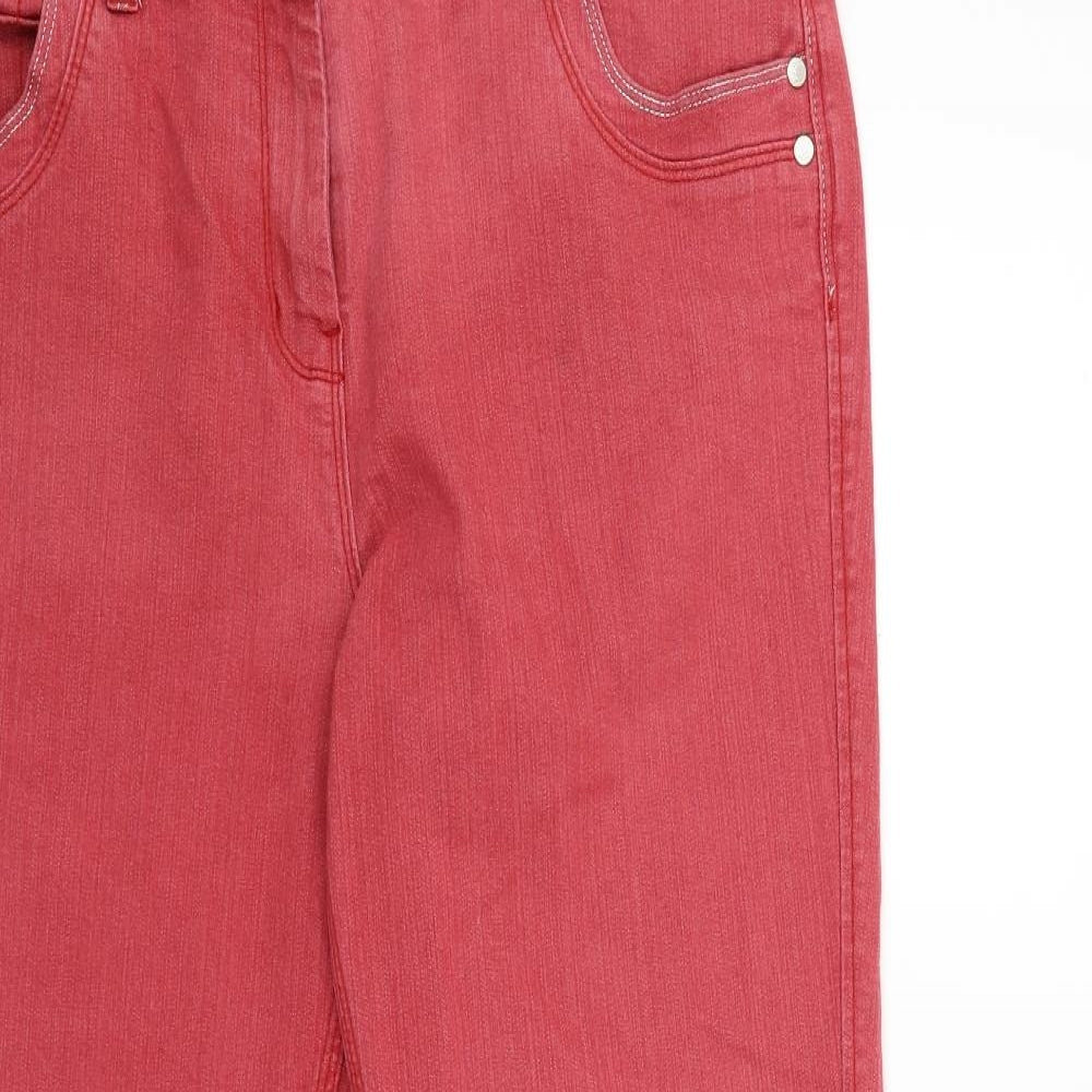 M&Co Womens Red   Trousers  Size 16 L28 in