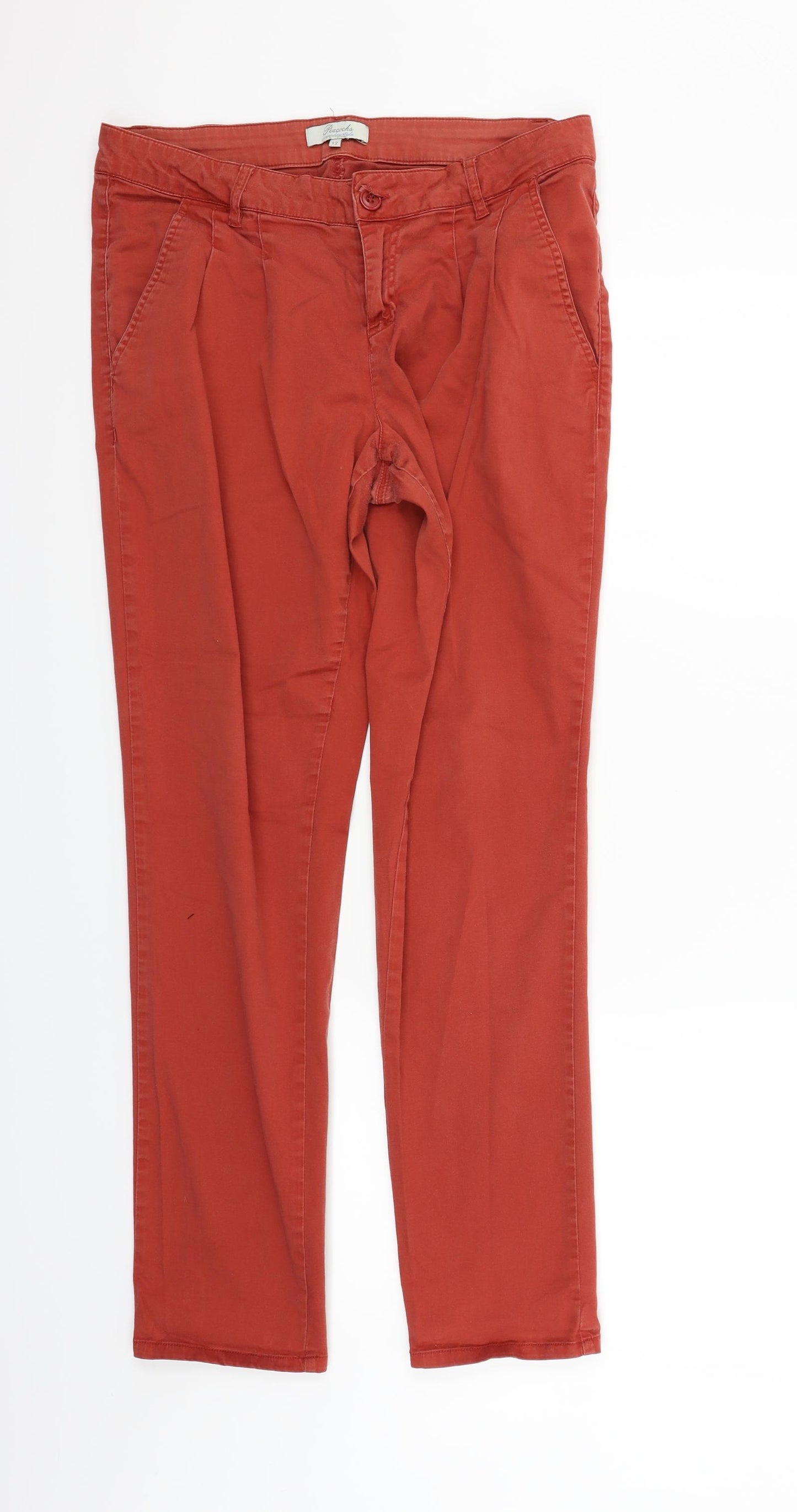 Peacocks Womens Orange   Trousers  Size 12 L29 in