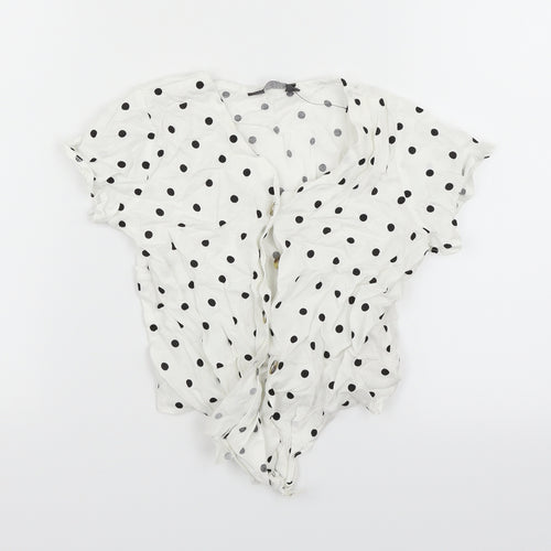 Primark Girls White Polka Dot  Basic Blouse Size 8-9 Years