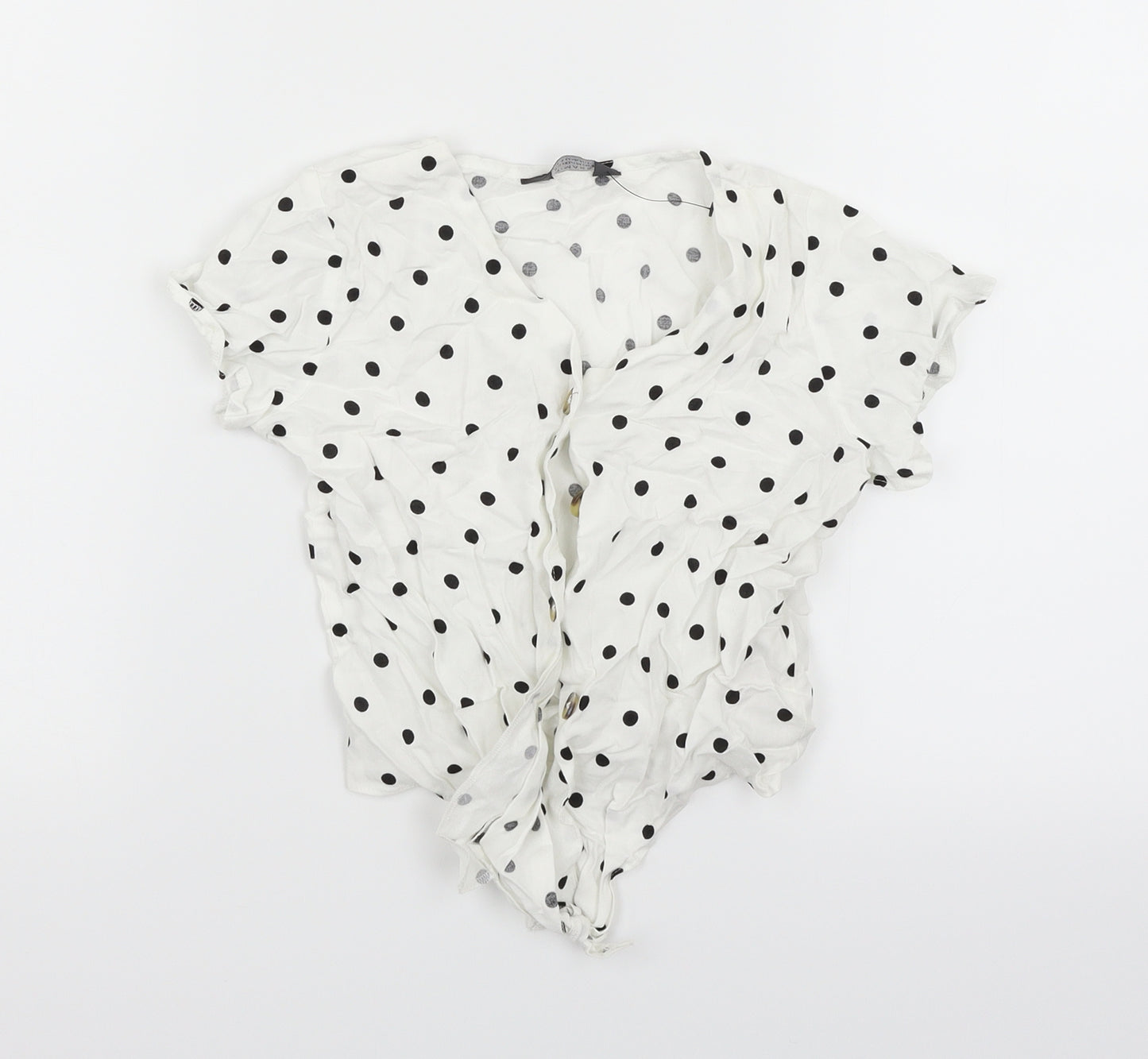 Primark Girls White Polka Dot  Basic Blouse Size 8-9 Years