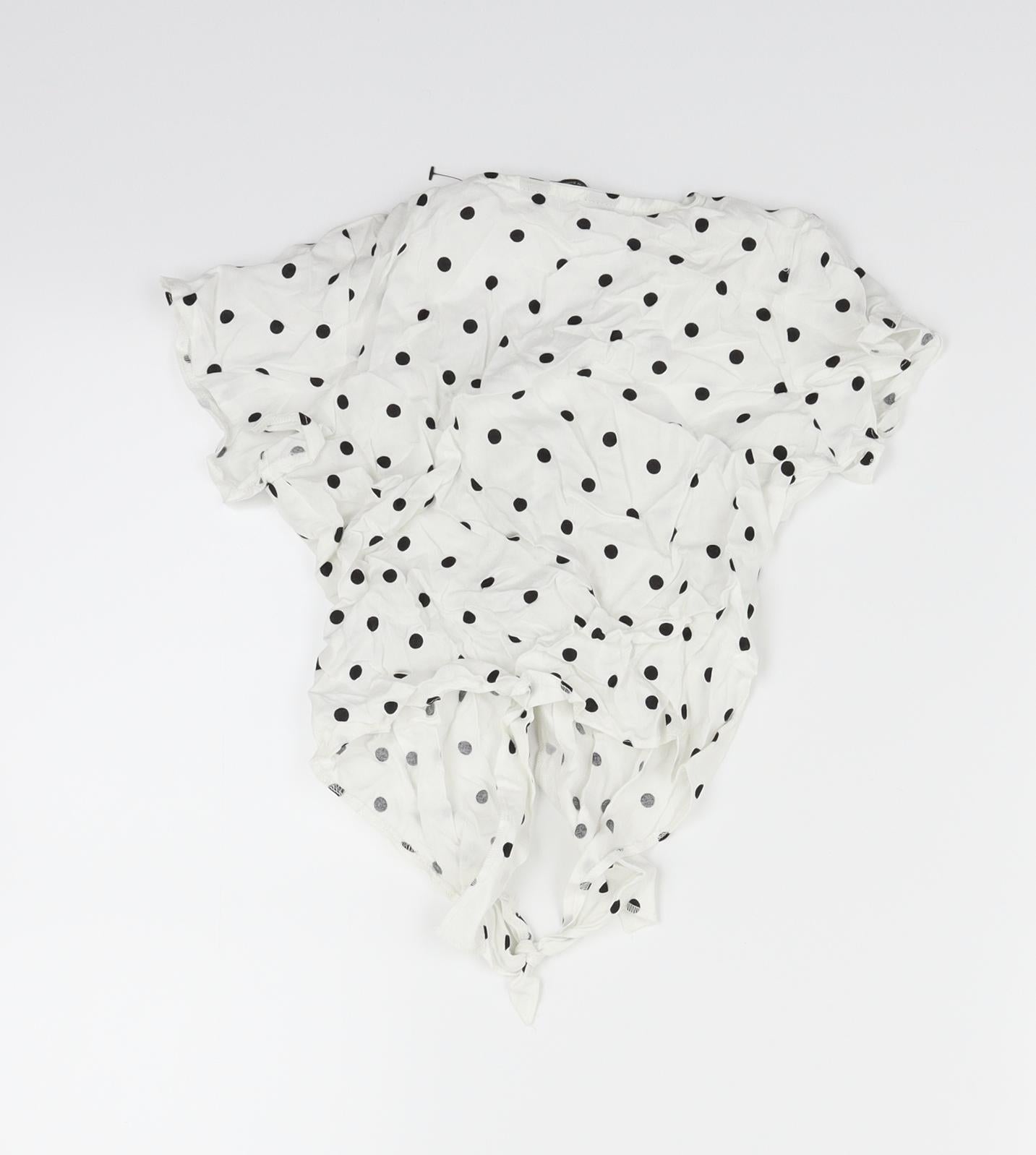 Primark Girls White Polka Dot  Basic Blouse Size 8-9 Years
