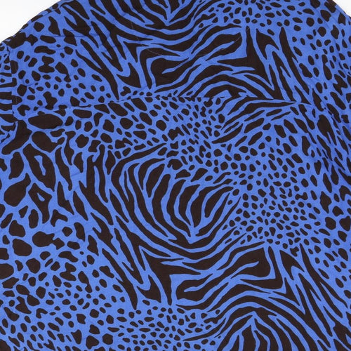NEXT Womens Blue Animal Print  Basic Button-Up Size 6