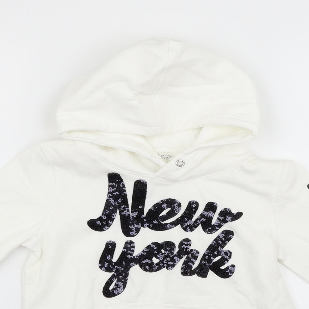 H&M Boys White   Pullover Hoodie Size 9-10 Years  - NEW YORK