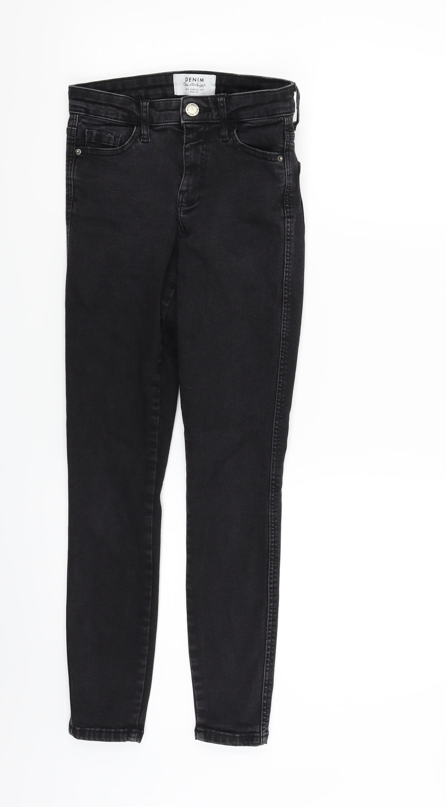 Miss Selfridge Womens Black   Skinny Jeans Size 8 L26 in