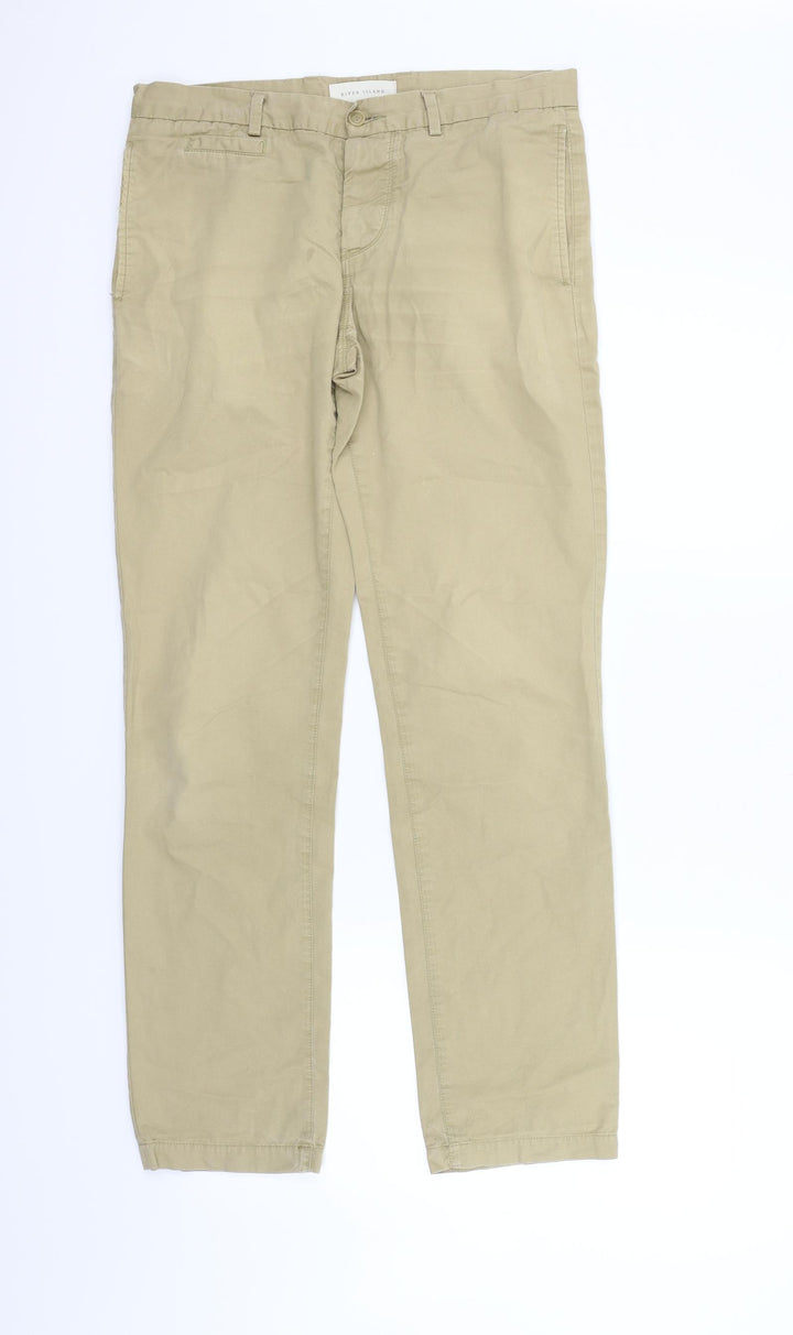 River Island Womens Beige   Trousers  Size M L28 in