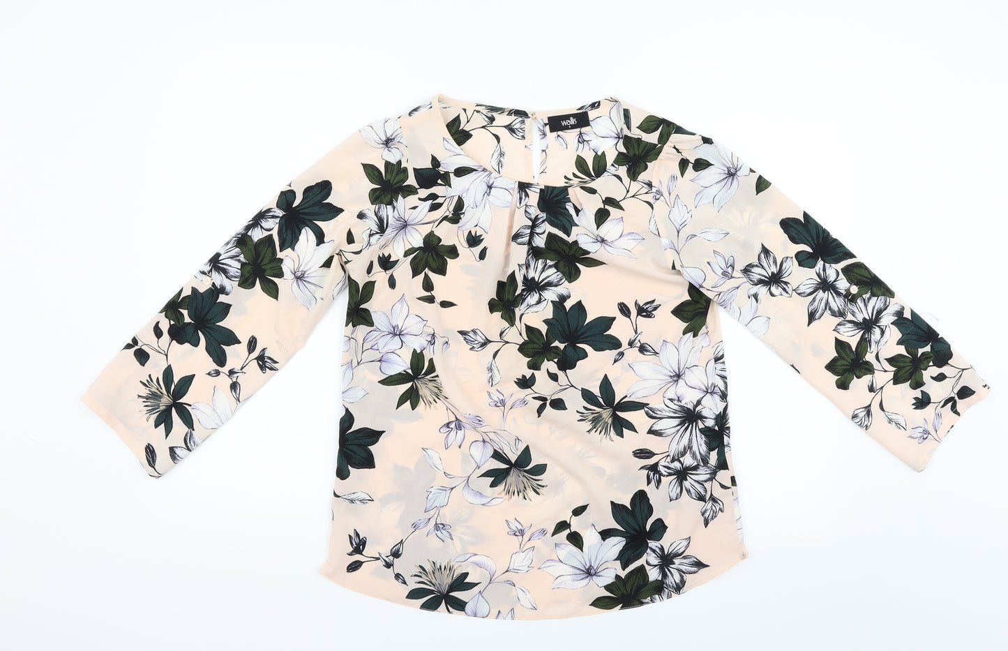 Wallis Womens Black Floral  Basic Blouse Size S