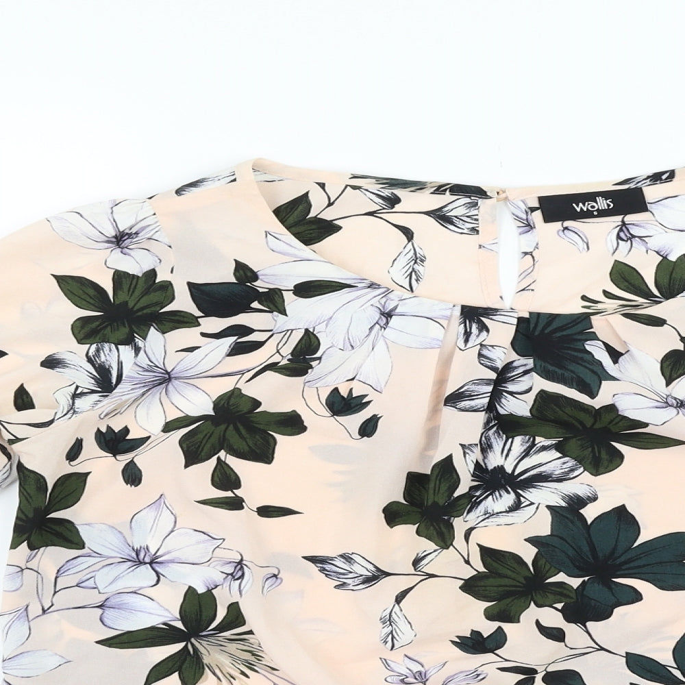 Wallis Womens Black Floral  Basic Blouse Size S