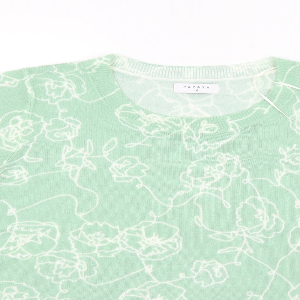 Papaya Womens Green   Henley Jumper Size 16