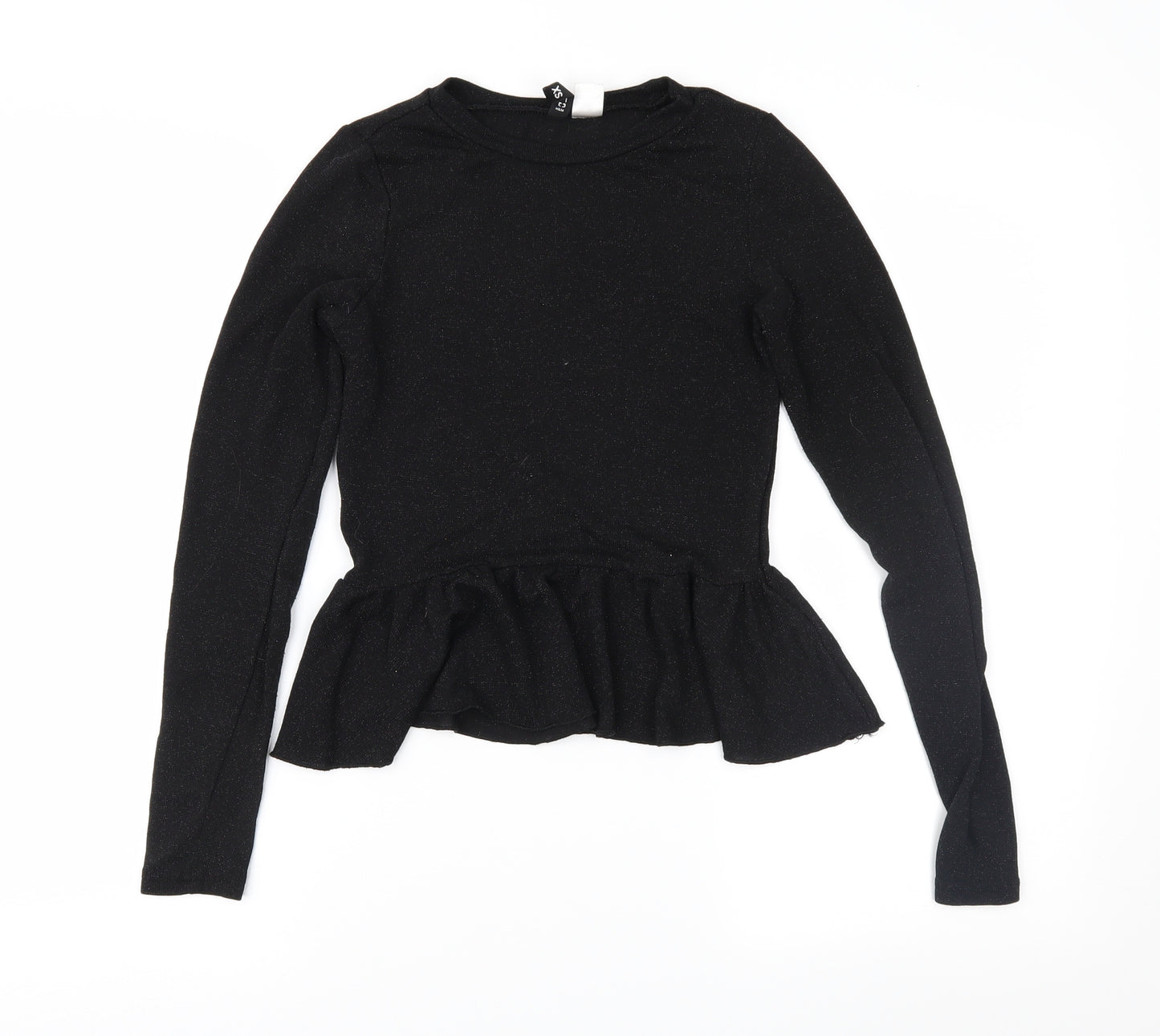 Divided Womens Black  Knit Basic Blouse Size XS