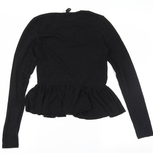 Divided Womens Black  Knit Basic Blouse Size XS