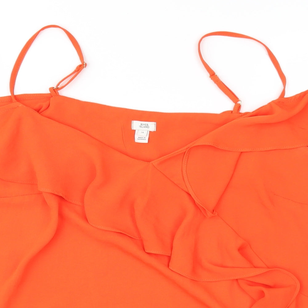 River Island Womens Orange   Camisole Blouse Size 14