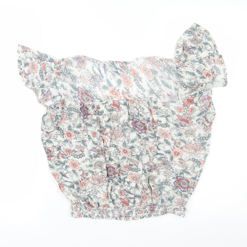 Primark Womens Ivory Floral  Basic Blouse Size 12