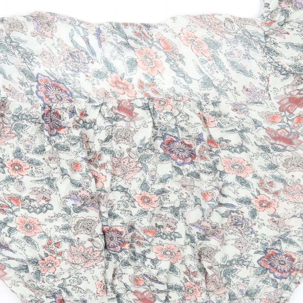 Primark Womens Ivory Floral  Basic Blouse Size 12