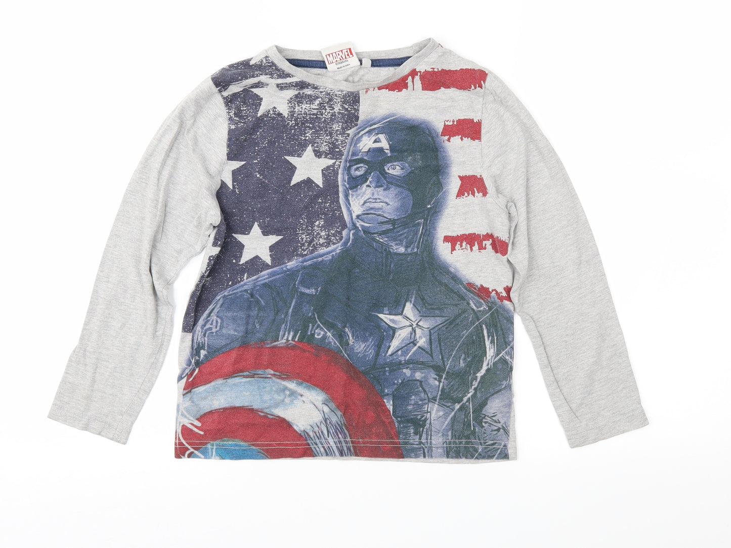 Marvel Boys Grey  Jersey Basic T-Shirt Size 8-9 Years  - Marvel