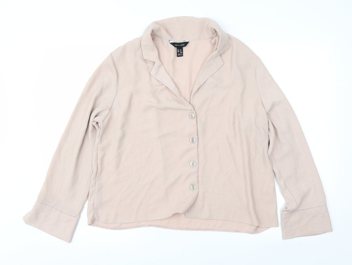 New Look Womens Beige Basic Blouse Size 14